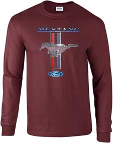 img 4 attached to Ford Mustang T Shirt Stripes Long Sleeve Black XXL Automotive Enthusiast Merchandise in Apparel