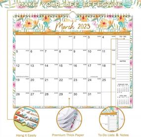 img 1 attached to 2023 Wall Calendar – Jan. 2023 - Dec. 2023, 12 Monthly Hanging Calendar 2023 Planner, 15" X 11.5", Spiral Twin-Wire Binding, Thick Paper, Ample Writing Space With Large Blocks, To-Do Lists ＆ Notes