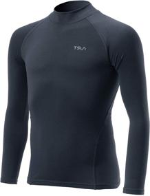 img 4 attached to TSLA Thermal Sleeve Fleece Compression Girls' Clothing : Active