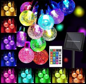 img 4 attached to 🌟 Enhance Your Outdoor Space with Solar String Lights – 16 Colors, 66 LED, 39 Ft, Waterproof Fairy Lights with 20 Modes Remote Control. Perfect for Garden, Fence, Patio, Yard, Home, Party, and Christmas Decoration!