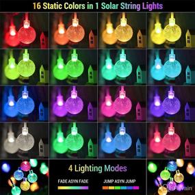 img 3 attached to 🌟 Enhance Your Outdoor Space with Solar String Lights – 16 Colors, 66 LED, 39 Ft, Waterproof Fairy Lights with 20 Modes Remote Control. Perfect for Garden, Fence, Patio, Yard, Home, Party, and Christmas Decoration!