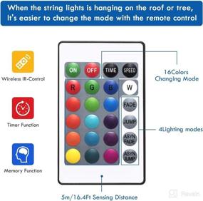 img 1 attached to 🌟 Enhance Your Outdoor Space with Solar String Lights – 16 Colors, 66 LED, 39 Ft, Waterproof Fairy Lights with 20 Modes Remote Control. Perfect for Garden, Fence, Patio, Yard, Home, Party, and Christmas Decoration!