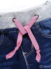 img 2 attached to LITTLE-GUEST Baby Girls Drawstring Jeans Toddler Straight Pants Pull-On G115