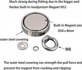 img 1 attached to Get Hooked With 400Lbs Pull Force: MUTUACTOR Strong Retrieval Magnet For Fishing And Salvage