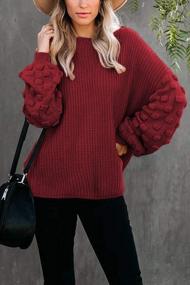 img 2 attached to Stay Cozy In Style: Kisscynest Women'S Oversized Pullover Sweater