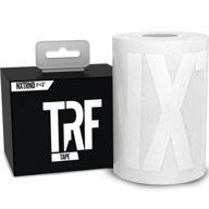 extra wide football turf tape - nxtrnd trf athletic kinesiology tape, waterproof sports tape for arms, ultra sticky white kinesio taping. logo