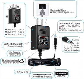 img 3 attached to 12V 0.5A 6W AC DC Импульсный адаптер питания для камеры слежения CCTV - внесен в список UL