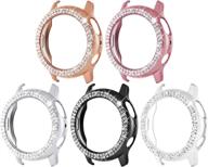 surace galaxy watch active 2 case 40mm, bling frame protective case compatible for samsung galaxy watch active 2 (5 packs, rose gold/pink gold/black/silver/clear)-40mm logo