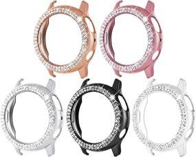 img 4 attached to Surace Galaxy Watch Active 2 Case 40Mm, Bling Frame Protective Case Compatible For Samsung Galaxy Watch Active 2 (5 Packs, Rose Gold/Pink Gold/Black/Silver/Clear)-40Mm