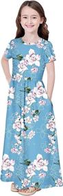 img 3 attached to 👗 Quedoris Floral Printed Casual Pockets Girls' Clothing: Stylish and Comfortable Dresses