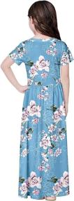 img 2 attached to 👗 Quedoris Floral Printed Casual Pockets Girls' Clothing: Stylish and Comfortable Dresses