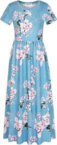 img 1 attached to 👗 Quedoris Floral Printed Casual Pockets Girls' Clothing: Stylish and Comfortable Dresses