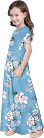 img 4 attached to 👗 Quedoris Floral Printed Casual Pockets Girls' Clothing: Stylish and Comfortable Dresses