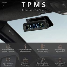 img 2 attached to 🚗 Tire Pressure Monitoring System: Wireless Solar TPMS with Real-Time Display & External Sensors for Car RV SUV MPV Sedan