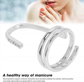 img 3 attached to Кольцо для ногтей со стразами для женщин - модные платиновые декоративные украшения для дизайна ногтей и аксессуаров