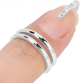 img 4 attached to Кольцо для ногтей со стразами для женщин - модные платиновые декоративные украшения для дизайна ногтей и аксессуаров