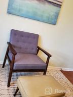 img 1 attached to Mid-Century Modern Accent Chair With Wooden Arms, Tufted Upholstered Back, And Deep Seat (24.4" X 18.3") By JIASTING review by Joe Griffin