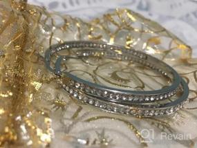 img 5 attached to Серьги-кольца со сверкающими кристаллами и стразами для невест