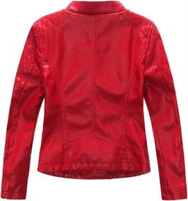 img 3 attached to Fashionable And Durable: LJYH Girls Faux Leather Quilted Shoulder Motorcycle Jackets