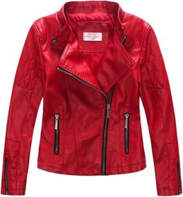 img 4 attached to Fashionable And Durable: LJYH Girls Faux Leather Quilted Shoulder Motorcycle Jackets