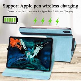 img 2 attached to Mint Green Skycase IPad Pro 11 Case (2018) - Supports Apple Pencil Charging & Auto Dormancy With Multi-Angle Viewing Stand Folio + Card Holder!