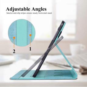 img 1 attached to Mint Green Skycase IPad Pro 11 Case (2018) - Supports Apple Pencil Charging & Auto Dormancy With Multi-Angle Viewing Stand Folio + Card Holder!
