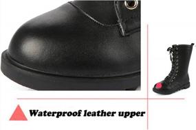 img 2 attached to Оставайтесь стильными и сухими с водонепроницаемыми кожаными армейскими ботинками PPXID для девочек