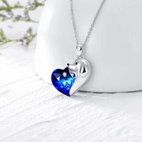 img 2 attached to Animal Pendant Necklace With Austrian Crystal Heart In Sterling Silver - Perfect Gifts For Women And Girls On Birthdays And Christmas