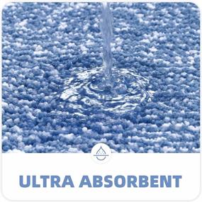 img 1 attached to Ultra Soft Water Absorbent Bath Rug Mat, 16"X24", Machine Wash/Dry, For Tub Shower And Bathroom - Blue White