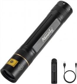 img 4 attached to ALONEFIRE SV003 10W 365Nm UV Flashlight Portable Rechargeable Blacklight For Pet Urine Detector, Resin Curing, Scorpion, Fishing, Minerals With Aluminum Case, Battery Charger, Battery Included