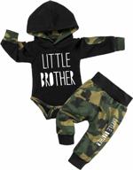 newborn baby boy plaid letter print hoodie & long pants 2pcs fall winter outfit set logo