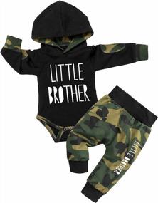 img 4 attached to Newborn Baby Boy Plaid Letter Print Hoodie & Long Pants 2PCS Fall Winter Outfit Set