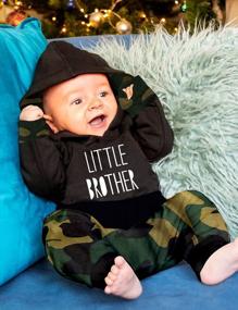 img 3 attached to Newborn Baby Boy Plaid Letter Print Hoodie & Long Pants 2PCS Fall Winter Outfit Set