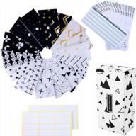 yoption's 32-piece cash envelope system bundle: includes 15 durable waterproof budget envelopes, 15 expense tracking sheets, and 24 bill planner stickers with attractive geometry print design logo