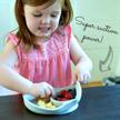 sage spoonfuls' 100% silicone plates: stay-put & divided, perfect for babies & toddlers - set of 2, sage & slate logo