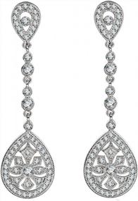 img 3 attached to Art Deco Gatsby Style SELOVO Bridal Dangle Earrings With Cubic Zirconia Crystal