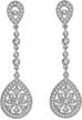 art deco gatsby style selovo bridal dangle earrings with cubic zirconia crystal logo