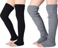 warm up in style this winter with pareberry's over knee footless socks for women logo