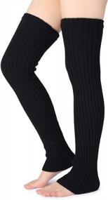img 3 attached to Warm Up In Style This Winter With Pareberry'S Over Knee Footless Socks For Women