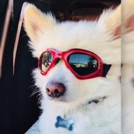 uv protection dog goggles | adjustable strap 🐶 dog sunglasses for water activities | red waterproof dog sunglasses логотип