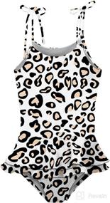 img 4 attached to 👙 Lovekider Girls One-Piece Swimsuit with Adjustable Straps and Sun Protection - Ruffled Tankini Bathing Suit for Age 2-9 Years