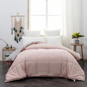 img 4 attached to Pink Twin Comforter: Ultra-Warm & Fluffy Down Duvet With Premium Microfiber For Cosy Comfort - Mohap