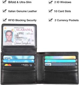 img 1 attached to Dante Blocking Cowhide Leather Men Men's Accessories ... Wallets, Card Cases & Money Organizers