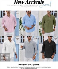 img 1 attached to Men's Lightweight Henley Sleeve T-Shirts: Optimal Clothing for Comfort and Style