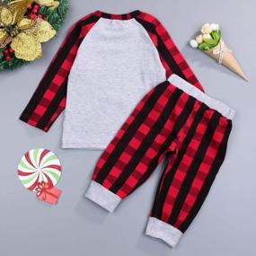 img 2 attached to Toddler Baby Boy Girl Christmas Long Sleeve T-Shirt Top + Plaid Pants Fall Winter Outfit Set