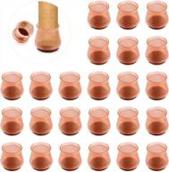 24 pcs cenipar silicone chair leg floor protectors - prevent scratches & noise on hardwood floors with felt pads (brown) logo