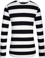 men's striped long sleeve cotton t-shirts by sslr - casual crewneck tee shirts логотип