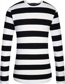 img 4 attached to Men'S Striped Long Sleeve Cotton T-Shirts By SSLR - Casual Crewneck Tee Shirts