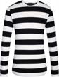 men's striped long sleeve cotton t-shirts by sslr - casual crewneck tee shirts logo