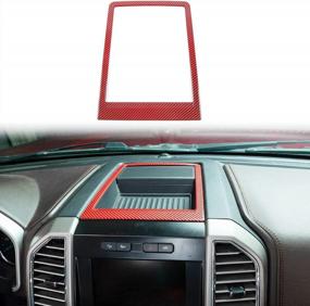 img 4 attached to Voodonala For F-150 Central Control Storage Frame Trim For 2015-2020 Ford F150, ABS Red Carbon Fiber 1Pc